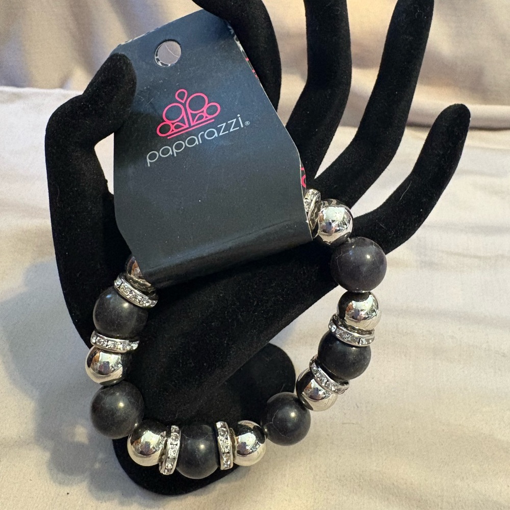 Paparazzi Black and Silver Beaded Bracelet